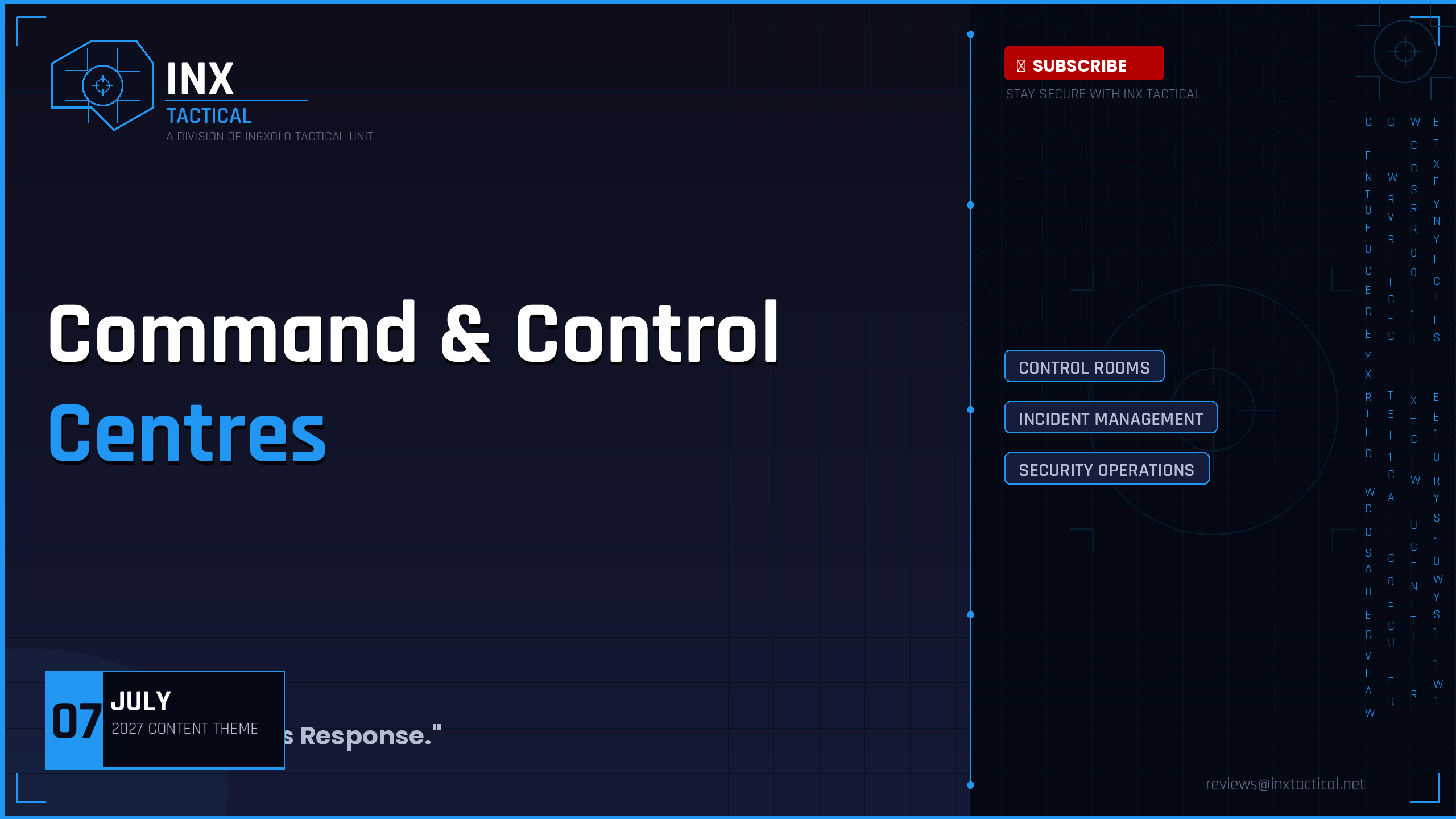 INX Tactical channel banner — Command & Control Centres