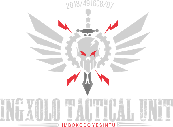 iNgxolo Tactical Unit emblem — silver skull, wings and sword