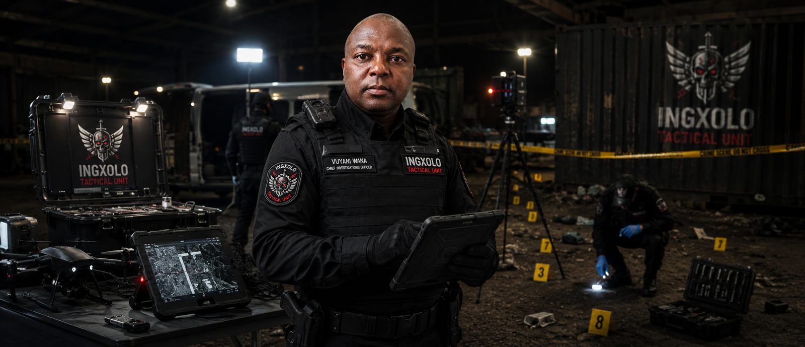 Vuyani Wana, Chief Investigations Officer, on an iNgxolo forensics scene