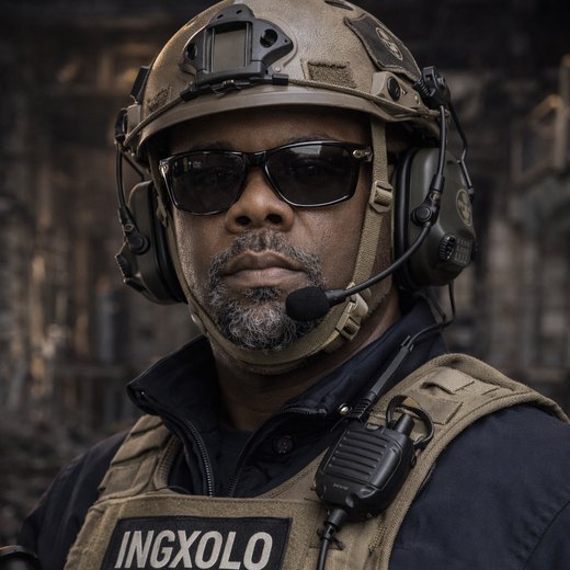 Tandwa Ngomane in iNgxolo tactical gear